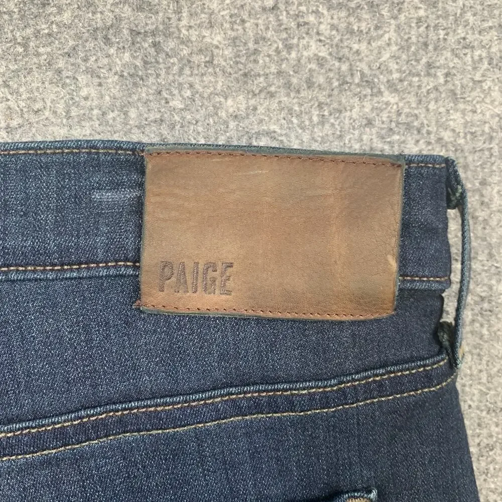 Paige Jeans Mens 35 Blue Federal Slim Straight Mid Rise Stretch Denim Dark Wash